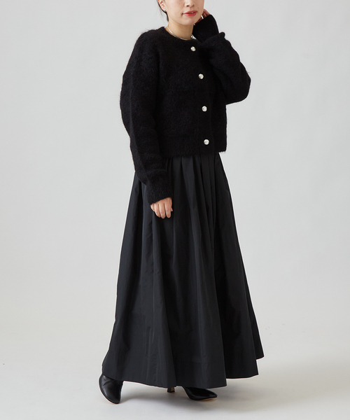 journal standard L'essage（ジャーナルスタンダードレサージュ）の「SURIアルパカシャギーカーディガン（カーディガン/ボレロ・レディース・ホワイト/ブラック/ラベンダー・FREE）」の7枚目の写真