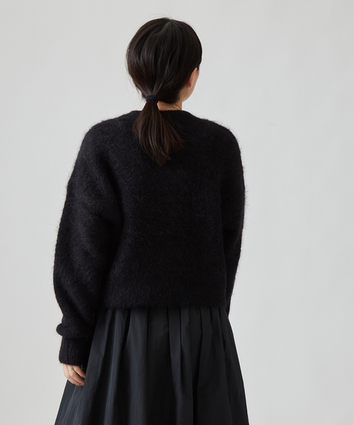 journal standard L'essage（ジャーナルスタンダードレサージュ）の「SURIアルパカシャギーカーディガン（カーディガン/ボレロ・レディース・ホワイト/ブラック/ラベンダー・FREE）」の10枚目の写真