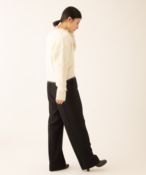 journal standard L'essage（ジャーナルスタンダードレサージュ）の「SURIアルパカシャギーカーディガン（カーディガン/ボレロ・レディース・ホワイト/ブラック/ラベンダー・FREE）」の12枚目の写真