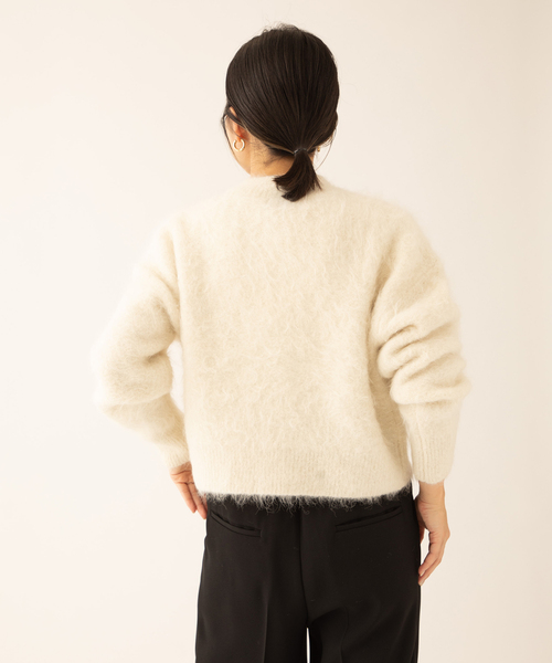 journal standard L'essage（ジャーナルスタンダードレサージュ）の「SURIアルパカシャギーカーディガン（カーディガン/ボレロ・レディース・ホワイト/ブラック/ラベンダー・FREE）」の14枚目の写真