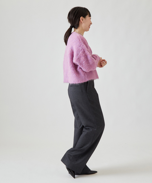 journal standard L'essage（ジャーナルスタンダードレサージュ）の「SURIアルパカシャギーカーディガン（カーディガン/ボレロ・レディース・ホワイト/ブラック/ラベンダー・FREE）」の17枚目の写真