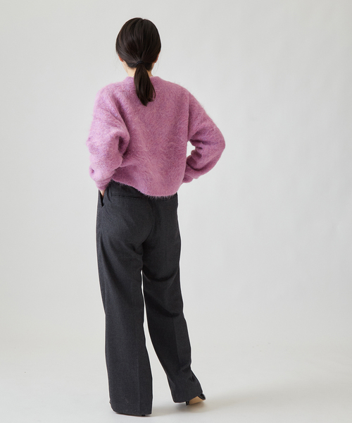 journal standard L'essage（ジャーナルスタンダードレサージュ）の「SURIアルパカシャギーカーディガン（カーディガン/ボレロ・レディース・ホワイト/ブラック/ラベンダー・FREE）」の18枚目の写真