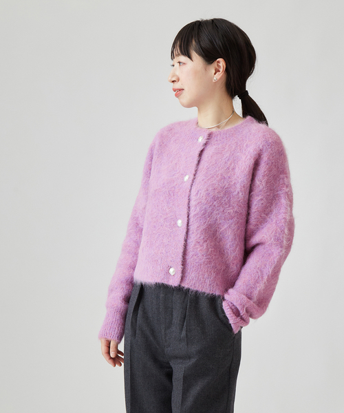 journal standard L'essage（ジャーナルスタンダードレサージュ）の「SURIアルパカシャギーカーディガン（カーディガン/ボレロ・レディース・ホワイト/ブラック/ラベンダー・FREE）」の20枚目の写真