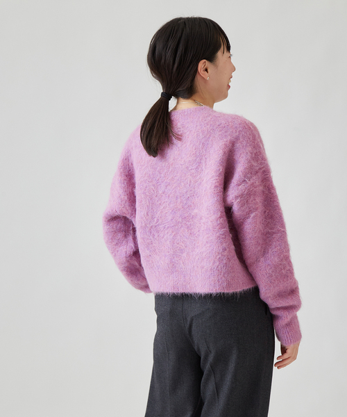 journal standard L'essage（ジャーナルスタンダードレサージュ）の「SURIアルパカシャギーカーディガン（カーディガン/ボレロ・レディース・ホワイト/ブラック/ラベンダー・FREE）」の21枚目の写真