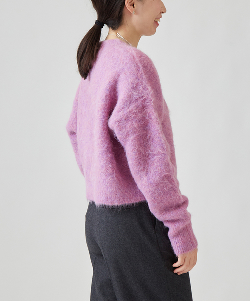 journal standard L'essage（ジャーナルスタンダードレサージュ）の「SURIアルパカシャギーカーディガン（カーディガン/ボレロ・レディース・ホワイト/ブラック/ラベンダー・FREE）」の22枚目の写真