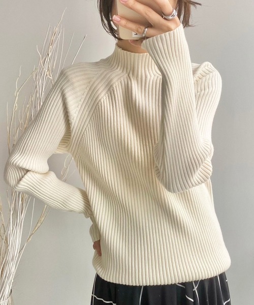 fifth（フィフス）の「ハイゲージリブニット（ニット/セーター・レディース・ピンク/ブラック/アイボリー・M）」の2枚目の写真