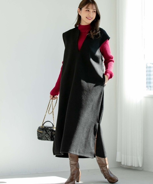 fifth（フィフス）の「ハイゲージリブニット（ニット/セーター・レディース・ピンク/ブラック/アイボリー・M）」の9枚目の写真