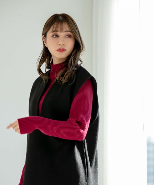 fifth（フィフス）の「ハイゲージリブニット（ニット/セーター・レディース・ピンク/ブラック/アイボリー・M）」の8枚目の写真