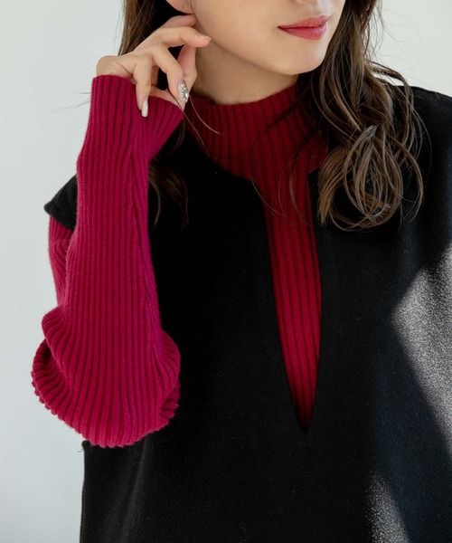 fifth（フィフス）の「ハイゲージリブニット（ニット/セーター・レディース・ピンク/ブラック/アイボリー・M）」の7枚目の写真