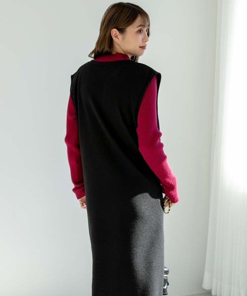 fifth（フィフス）の「ハイゲージリブニット（ニット/セーター・レディース・ピンク/ブラック/アイボリー・M）」の11枚目の写真