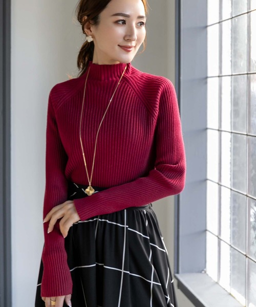 fifth（フィフス）の「ハイゲージリブニット（ニット/セーター・レディース・ピンク/ブラック/アイボリー・M）」の5枚目の写真