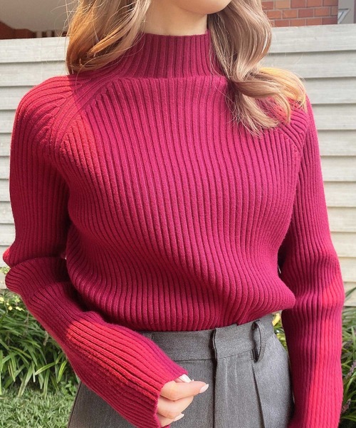 fifth（フィフス）の「ハイゲージリブニット（ニット/セーター・レディース・ピンク/ブラック/アイボリー・M）」の4枚目の写真