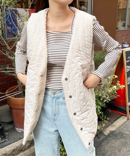 Meli rich（メリーリッチ）の「ボレロレイヤードライクボーダープルオーバー（Tシャツ/カットソー・レディース・ブラック/アイボリー系/ピンク/ホワイト・MEDIUM）」の21枚目の写真