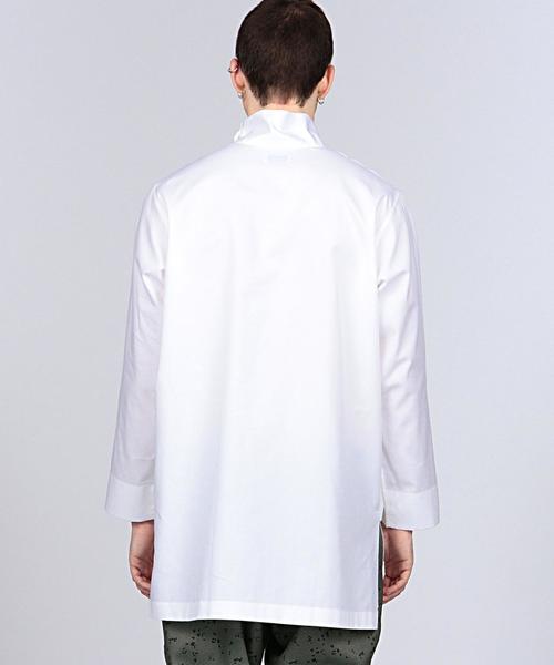 EN ROUTE（アンルート）の「ENR スタンドカラーロングシャツ●（シャツ/ブラウス・メンズ・ホワイト/ネイビー・2/1/3）」の10枚目の写真