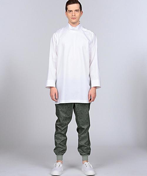 EN ROUTE（アンルート）の「ENR スタンドカラーロングシャツ●（シャツ/ブラウス・メンズ・ホワイト/ネイビー・2/1/3）」の4枚目の写真