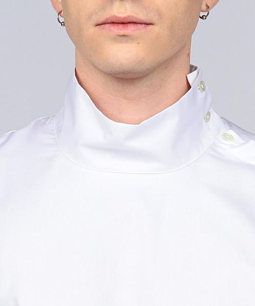 EN ROUTE（アンルート）の「ENR スタンドカラーロングシャツ●（シャツ/ブラウス・メンズ・ホワイト/ネイビー・2/1/3）」の5枚目の写真