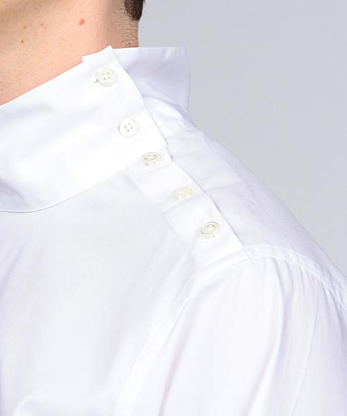 EN ROUTE（アンルート）の「ENR スタンドカラーロングシャツ●（シャツ/ブラウス・メンズ・ホワイト/ネイビー・2/1/3）」の8枚目の写真