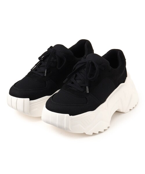 ESPERANZA（エスペランサ）の「厚底レースアップダッドスニーカー（スニーカー・レディース・ブラック系8/アイボリー系8・S/M/L/LL）」の4枚目の写真