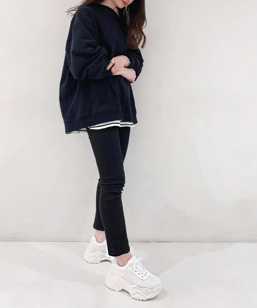 ESPERANZA（エスペランサ）の「厚底レースアップダッドスニーカー（スニーカー・レディース・ブラック系8/アイボリー系8・S/M/L/LL）」の16枚目の写真