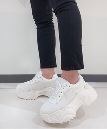 厚底レースアップダッドスニーカー