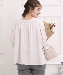 couture brooch | 前後2WAYギャザーデザインブラウス(シャツ/ブラウス)