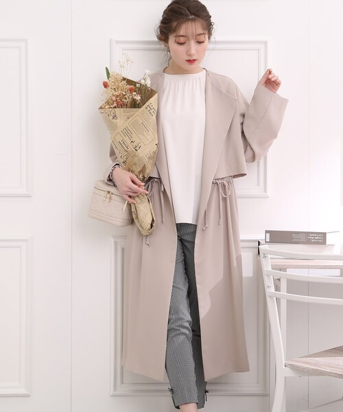 couture brooch(クチュールブローチ)の「◆前後2WAYギャザーデザインブラウス(シャツ/ブラウス・レディース・アイボリー/ライトグレー/ネイビー・38/40/42)」の5枚目の写真