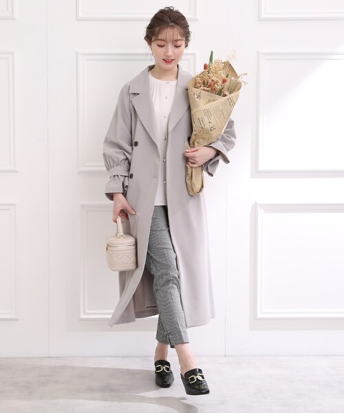 couture brooch(クチュールブローチ)の「◆前後2WAYギャザーデザインブラウス(シャツ/ブラウス・レディース・アイボリー/ライトグレー/ネイビー・38/40/42)」の22枚目の写真