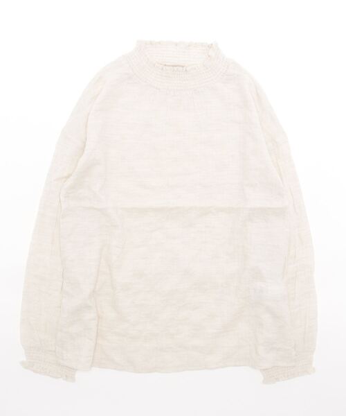 Samansa Mos2（サマンサ モスモス）の「柄アソート襟シャーリングブラウス（シャツ/ブラウス・レディース・ブラック/オフホワイト/ラベンダー/チャコール・ﾌﾘ-）」の2枚目の写真