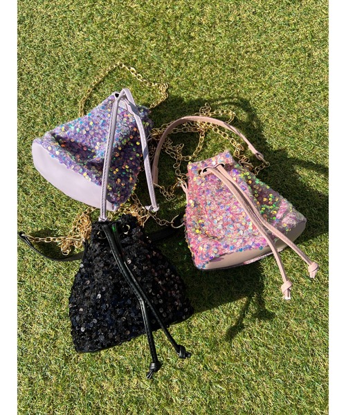 WC（ダブル シー）の「スパンコール2WAYバッグ（ショルダーバッグ・レディース・パープル/ピンク/ブラック・FREE）」の5枚目の写真