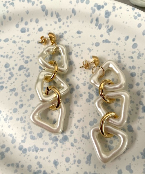 OKIRAKU(オキラク)の「☆ 【by daisy】トライアングルリングピアス RA22-1043(ピアス(両耳用)・レディース・シルバー/ホワイト/ゴールド・FREE)」の6枚目の写真