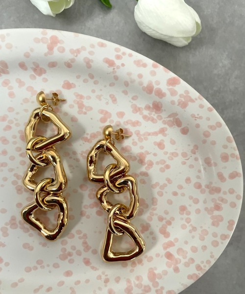 OKIRAKU(オキラク)の「☆ 【by daisy】トライアングルリングピアス RA22-1043(ピアス(両耳用)・レディース・シルバー/ホワイト/ゴールド・FREE)」の8枚目の写真