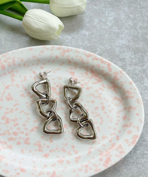 OKIRAKU(オキラク)の「☆ 【by daisy】トライアングルリングピアス RA22-1043(ピアス(両耳用)・レディース・シルバー/ホワイト/ゴールド・FREE)」の15枚目の写真