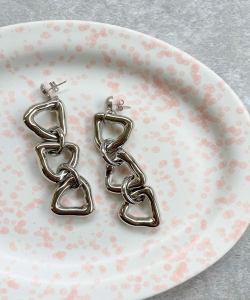 OKIRAKU(オキラク)の「☆ 【by daisy】トライアングルリングピアス RA22-1043(ピアス(両耳用)・レディース・シルバー/ホワイト/ゴールド・FREE)」の14枚目の写真