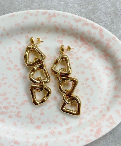 OKIRAKU(オキラク)の「☆ 【by daisy】トライアングルリングピアス RA22-1043(ピアス(両耳用)・レディース・シルバー/ホワイト/ゴールド・FREE)」の12枚目の写真