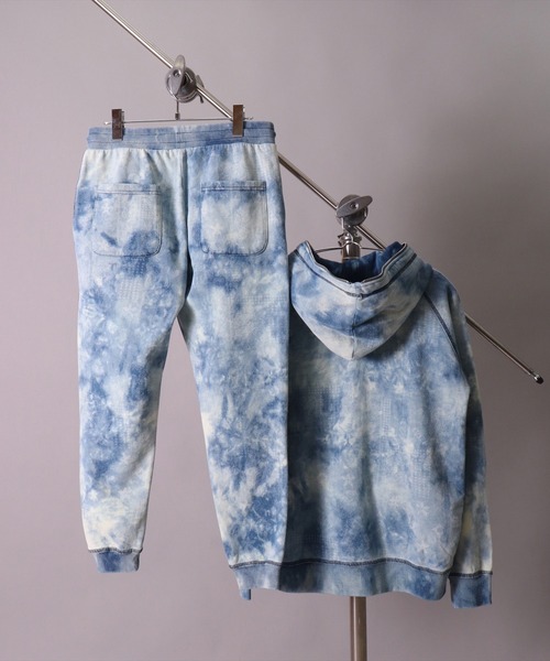 LUXE/R（ラグジュ）の「(RM)【ユニセックス】【LUXE/R】インディゴ 裏毛 モノグラム 総柄 ジョガーパンツ（スウェットパンツ・メンズ・サックスブルー/ネイビー・MEDIUM/LARGE）」の14枚目の写真