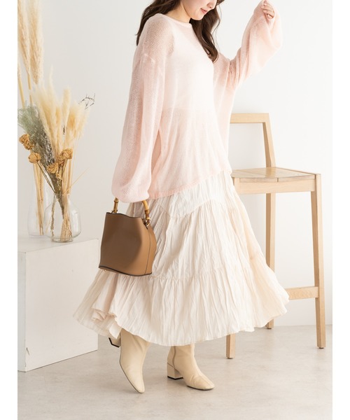 シアーバックリボンニット main image 0