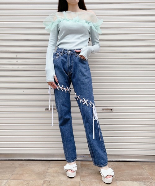 lilLilly（リルリリー）の「バルーンオーガンジートップス（Tシャツ/カットソー・レディース・ブラック/ホワイト/ミント・FREE）」の12枚目の写真