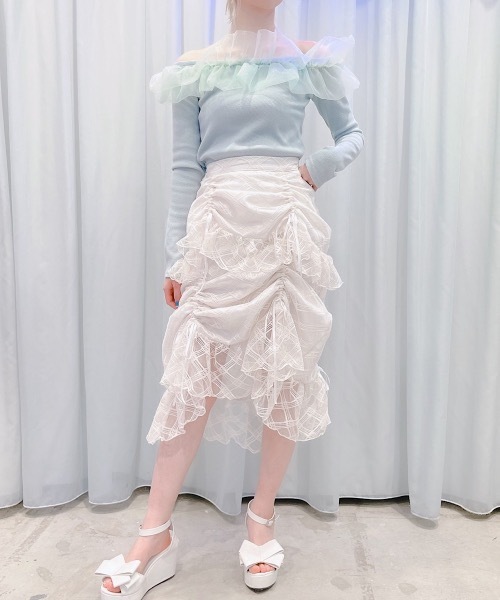 lilLilly（リルリリー）の「バルーンオーガンジートップス（Tシャツ/カットソー・レディース・ブラック/ホワイト/ミント・FREE）」の14枚目の写真