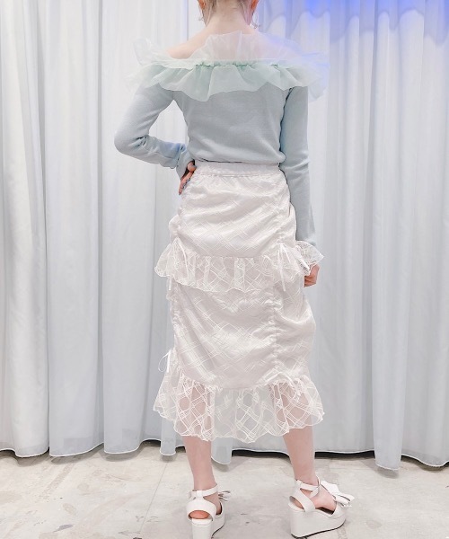 lilLilly（リルリリー）の「バルーンオーガンジートップス（Tシャツ/カットソー・レディース・ブラック/ホワイト/ミント・FREE）」の15枚目の写真