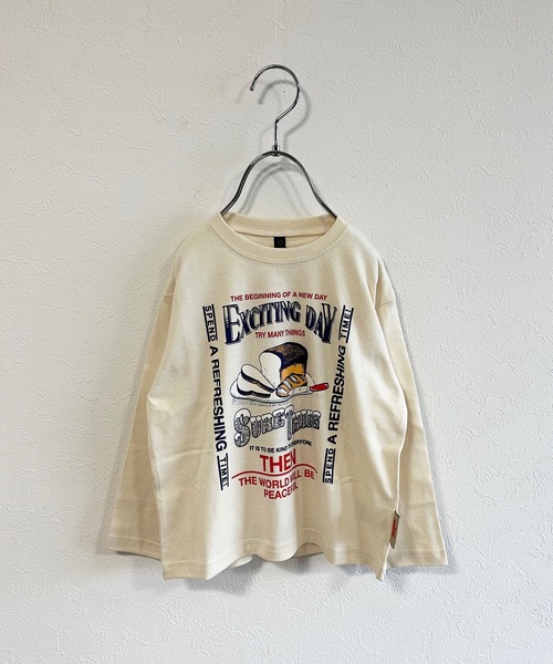 Life Support Products（ライフサポートプロダクツ）の「防汚加工プリントロンT(80～150cm)（Tシャツ/カットソー・キッズ・チャコール/キナリ/サーモンピンク/ブラック/ブルー/オフホワイト・120/130/110/140/80/90/95/100/150）」の3枚目の写真