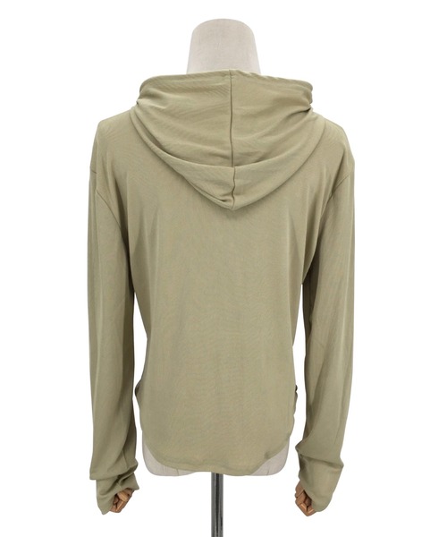 Amulet(アミュレット)の「フード付きシンプルトップス(パーカー・レディース・ホワイト/ブラック/グリーン・M/L/XL)」の14枚目の写真