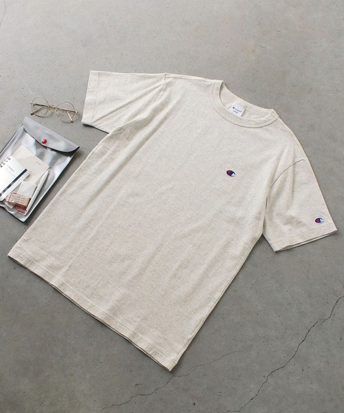 Champion(チャンピオン)の「【Champion】C3-X352 SHORT SLEEVE T-SHIRT / チャンピオン ワンポイントロゴ 半袖Tシャツ(Tシャツ/カットソー・メンズ・オートミール/ネイビー/ホワイト/ブラック/グレー/グリーン/ブルー/クリーム/レッド/サックスブルー/ブルー系/ベージュ・S/L/XL/M)」の6枚目の写真
