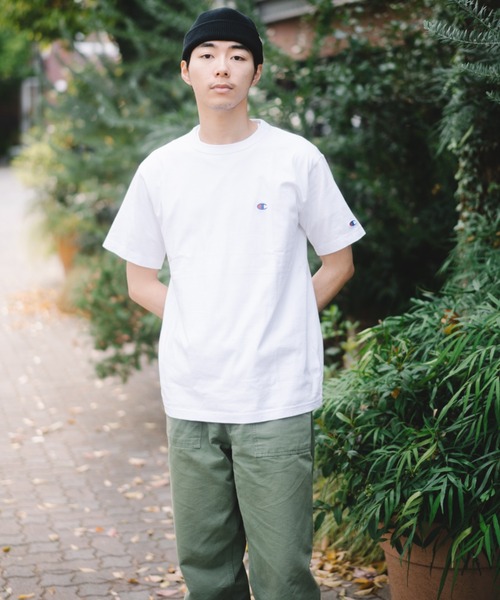 Champion(チャンピオン)の「【Champion】C3-X352 SHORT SLEEVE T-SHIRT / チャンピオン ワンポイントロゴ 半袖Tシャツ(Tシャツ/カットソー・メンズ・オートミール/ネイビー/ホワイト/ブラック/グレー/グリーン/ブルー/クリーム/レッド/サックスブルー/ブルー系/ベージュ・S/L/XL/M)」の13枚目の写真