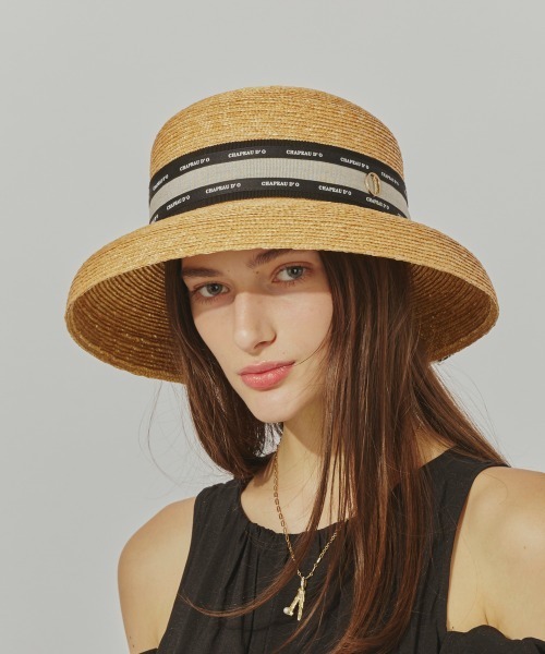 Chapeau d' O（シャポードオー）の「Chapeau d' O  Straw-B Casablanca Logo / シャポードオー（ハット・レディース・ブラック/ブラック×ブラック・M/57.5cm）」の14枚目の写真