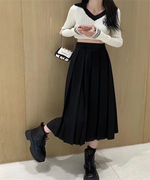 FREE STYLISTS（フリー スタイリスト）の「幅広プリーツスカート（スカート・レディース・ブラウン/ベージュ/チャコールグレー/ライトブラウン/ブラック・XL/L/M/S/XS）」の17枚目の写真