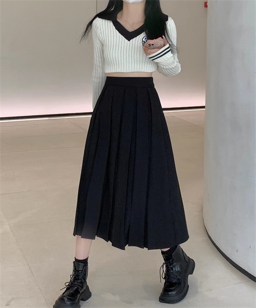 FREE STYLISTS（フリー スタイリスト）の「幅広プリーツスカート（スカート・レディース・ブラウン/ベージュ/チャコールグレー/ライトブラウン/ブラック・XL/L/M/S/XS）」の11枚目の写真