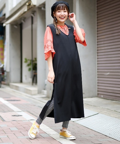 チチカカ（チチカカ）の「インナーTシャツ×ポンチワンピース