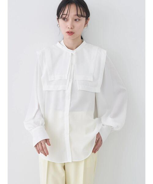 earth music&ecology（アースミュージックアンドエコロジー）の「2WAYビッグカラーブラウス（シャツ/ブラウス・レディース・ブラック/オフホワイト/ドット・FREE）」の14枚目の写真