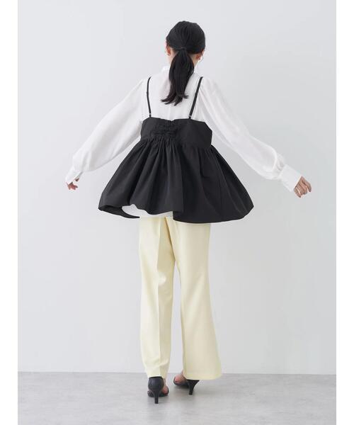 earth music&ecology（アースミュージックアンドエコロジー）の「2WAYビッグカラーブラウス（シャツ/ブラウス・レディース・ブラック/オフホワイト/ドット・FREE）」の9枚目の写真