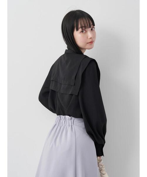 earth music&ecology（アースミュージックアンドエコロジー）の「2WAYビッグカラーブラウス（シャツ/ブラウス・レディース・ブラック/オフホワイト/ドット・FREE）」の7枚目の写真